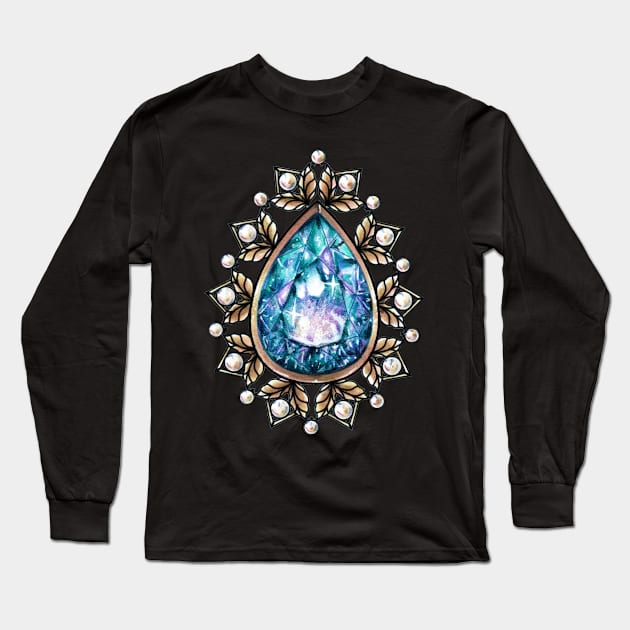 Vintage crystal pendant Long Sleeve T-Shirt by Verre